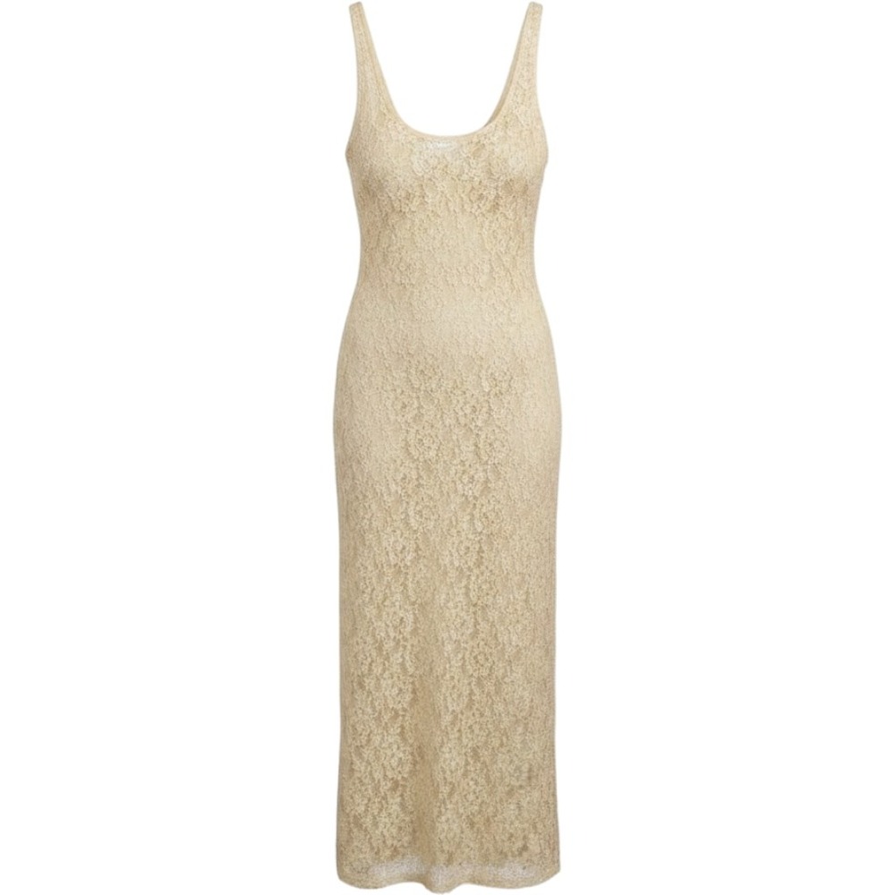 Victoria's Secret Vintage Gold Label Cream Floral Lace Maxi Dress Size Small